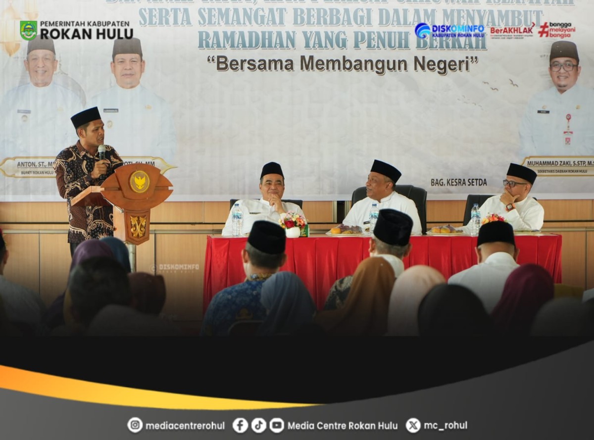 Sambut Ramadhan 1447 H, Bupati Rohul Gelar Silaturahmi Bersama Mubaligh dan Santuni 250 Anak Yatim