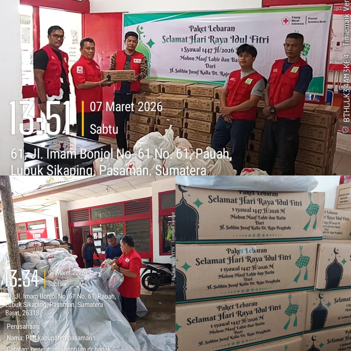 Perdana, Keluarga Eks Wapres Yusuf Kalla Bantu Masyarakat dan Relawan PMI Pasaman dengan Paket Lebaran