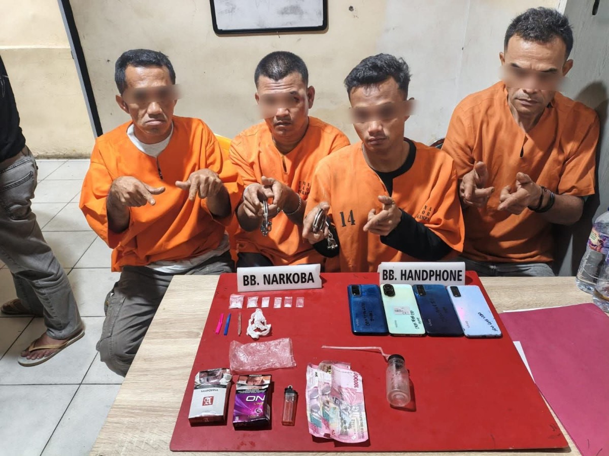 Satres Narkoba Polres Kampar Tangkap Empat Pelaku Narkoba  Dikuok 