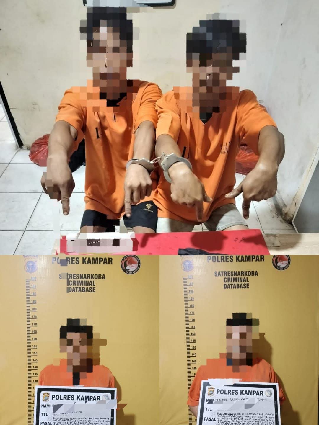 Satres Narkoba Polres Kampar Tangkap Empat Pelaku Narkoba di Kecamatan Tambang