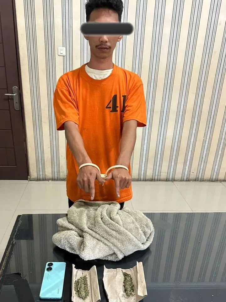 Hari Sial Untuk Pemuda 21 Tahun Ini, Narkoba Jenis Ganja Belum Terjual Eh Sudah Ditangkap Sat Res Narkoba Polres Karo 