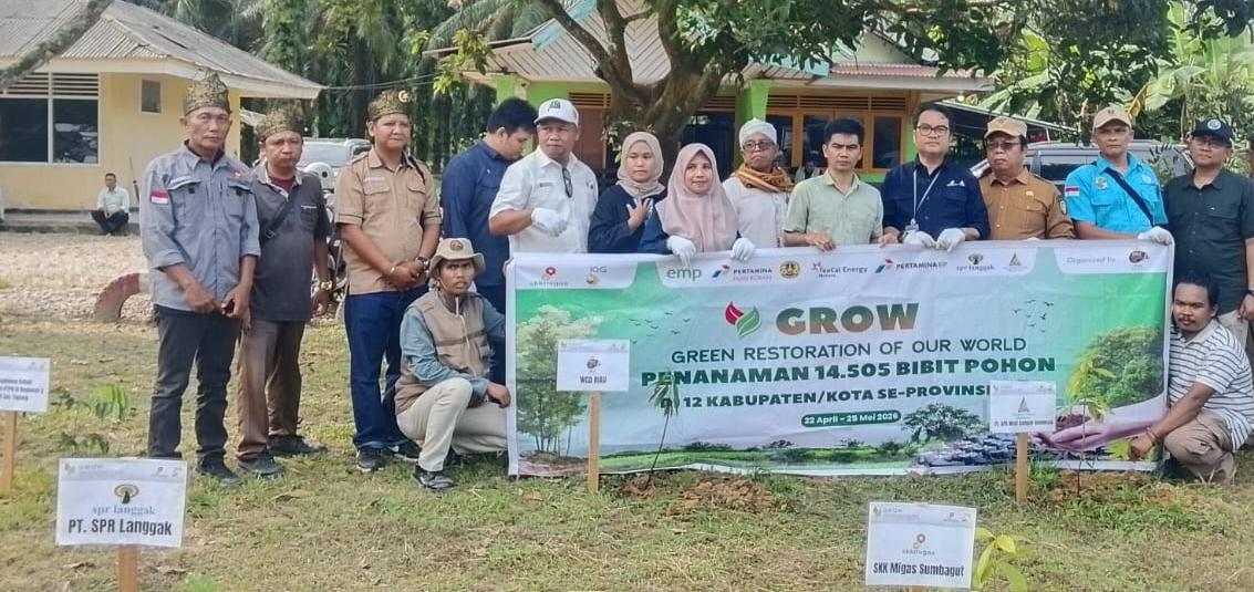 Sambut Hari Bumi, Ketua DPC Laskar RMRB Rohul Hadiri Penanaman Pohon Ditaja SKK Migas Sumbagut Riau