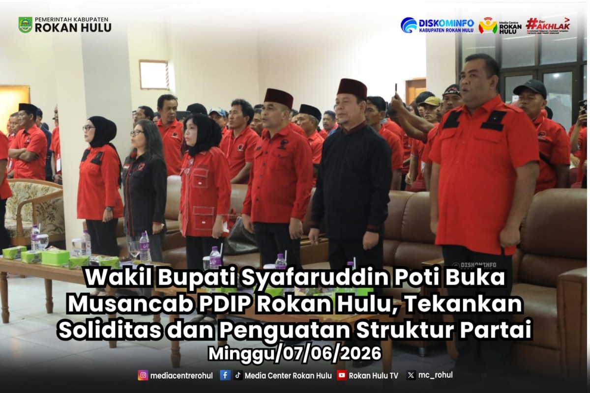 Wakil Bupati Syafaruddin Poti Buka Musancab PDIP Rokan Hulu, Tekankan Soliditas dan Penguatan Struktur Partai.