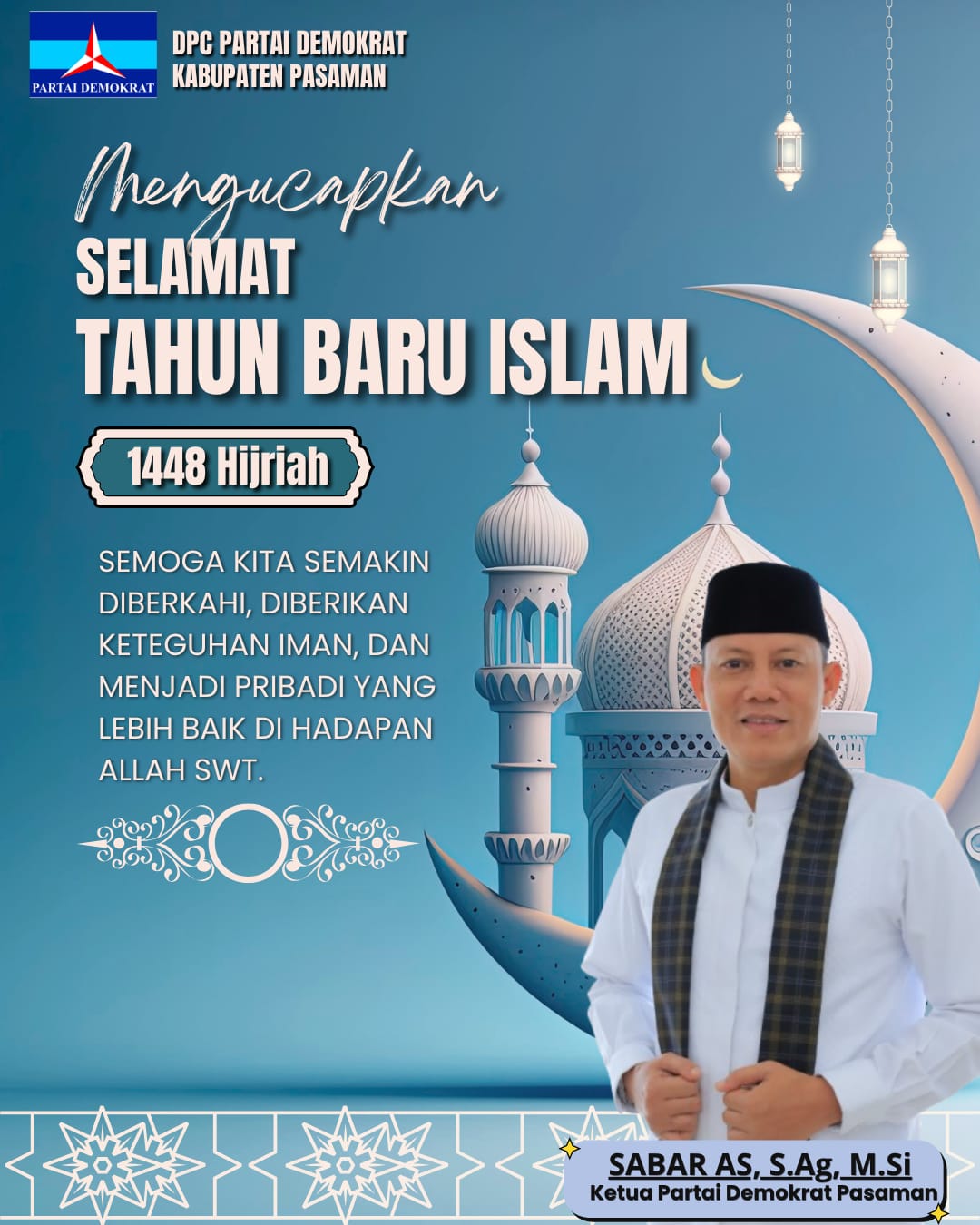 Ketua DPC Demokrat Pasaman Sabar AS Apresiasi Tingginya Antusiasme Masyarakat Sambut Tahun Baru Islam.
