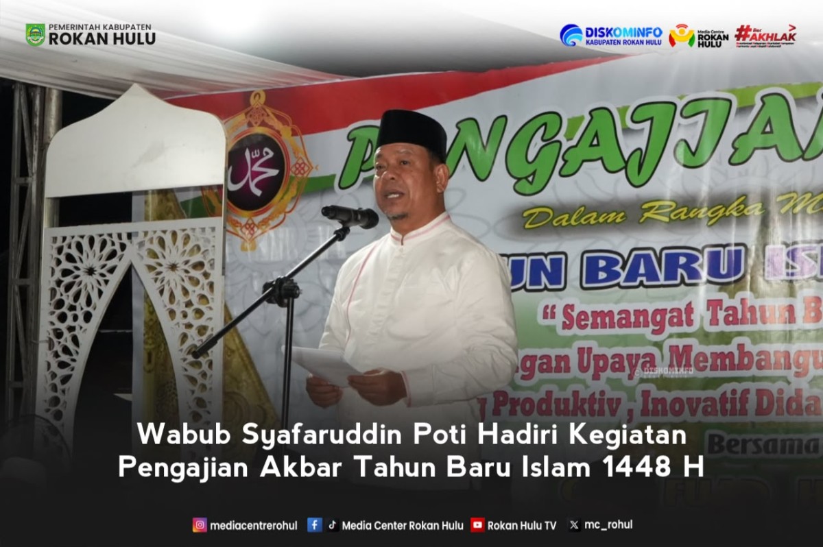 GALERI Foto, Wabup Syafaruddin Poti Hadiri Kegiatan Pengajian Akbar Tahun Baru Islam 1448.