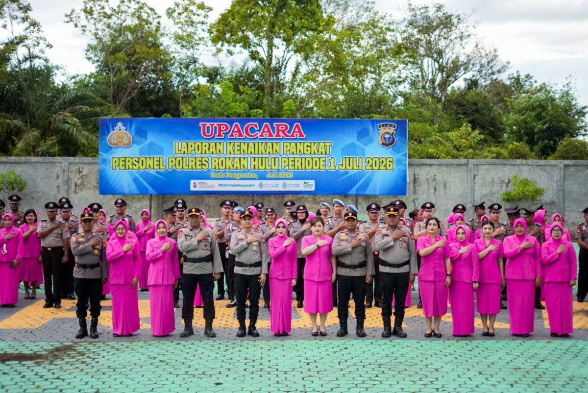 67 Personil Polres Rohul Naik Pangkat Serentak !! Kapolres : Ini Amanah, Bukan Hadiah