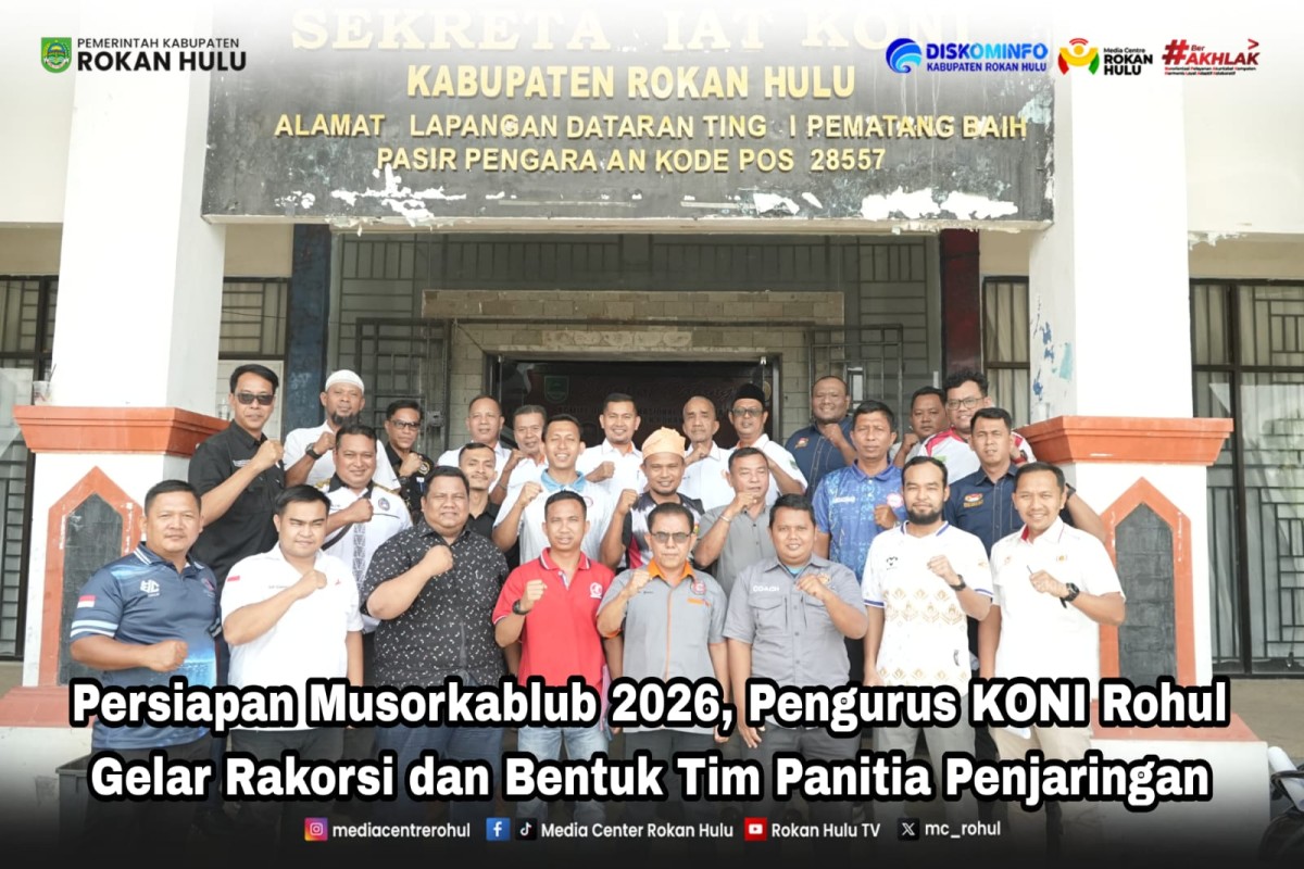 Persiapan Musorkablub 2026, Pengurus KONI Rohul Gelar Rakorsi dan Bentuk Tim Panitia Penjaringan