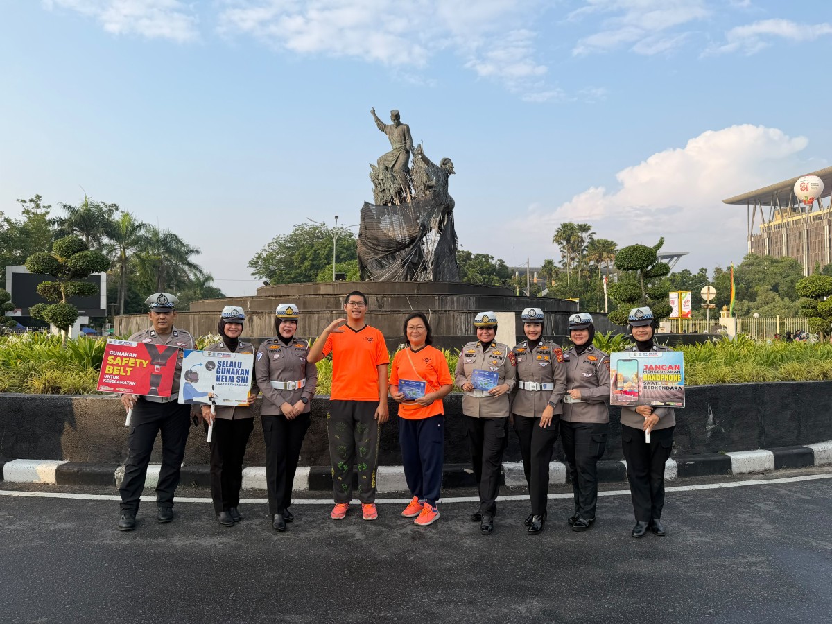 Polantas Karib Hadir, Edukasi Keselamatan Berlalu Lintas Warnai Car Free Day Pekanbaru