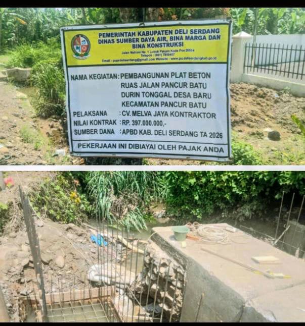 Parah Diduga Asal Jadi !! Proyek Plat Beton Dipancur Batu Distop Warga, CV Melva Jaya Kontraktor Dinilai Permainkan Uang Rakyat Rp 397 Juta 