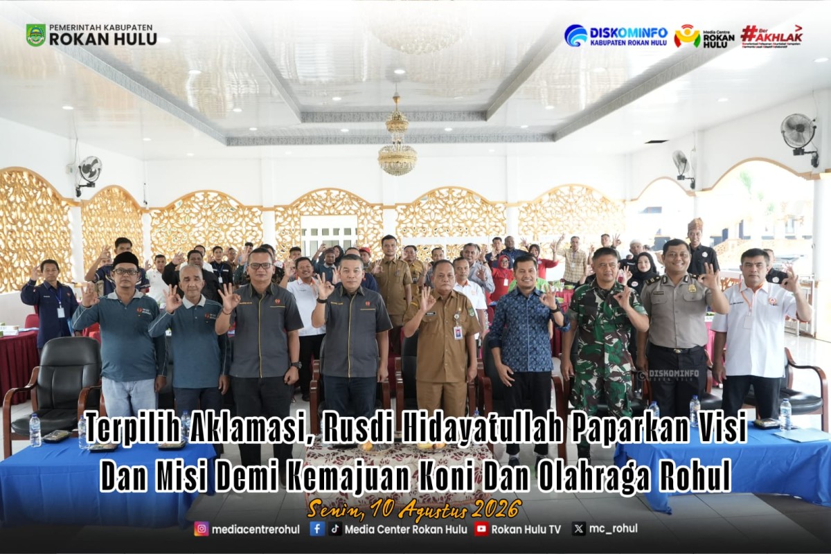 Terpilih Aklamasi, Rusdi Hidayatullah Paparkan Visi Dan Misi Demi Kemajuan Koni Dan Olahraga Rohul