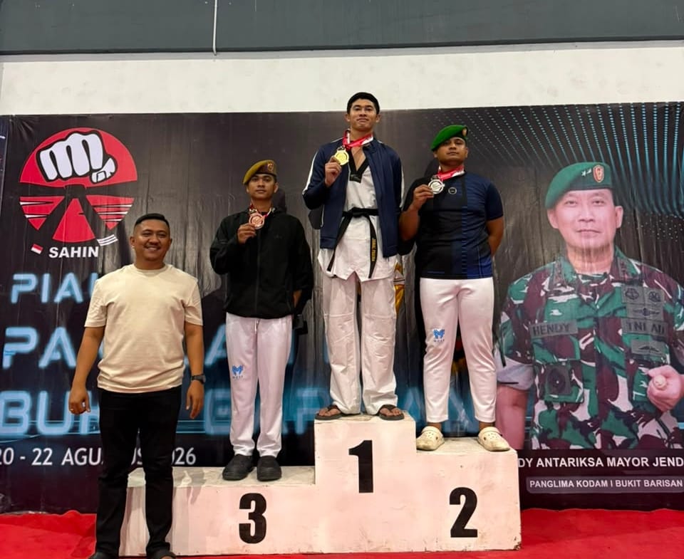 Bripda Jamal Madani Sembiring Juara I Taekwondo Piala Pangdam I Bukit Barisan