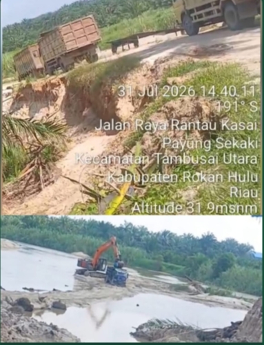 Hanya 300 M dari Polsek!! Sungai Batang Kumuh Dibantai, 3 Petinggi Polres Rokan Hulu Bungkam 