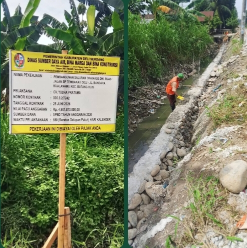 Proyek Drainase Rp4,9 Miliar Diduga Dikorupsi !! LBHK Wartawan Somasi Kadis SDAMBK Deli Serdang, Jangan Main Main Dengan Uang Rakyat