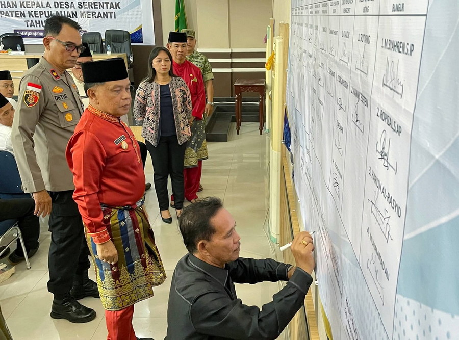 Deklarasi Damai Pilkades Meranti, Bupati Imbau Calon Kades Hindari Politik Uang