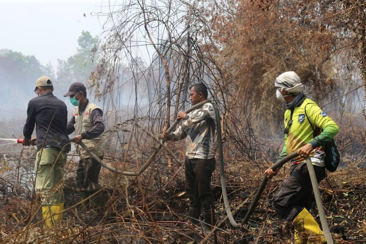 Sekda Meranti Ikut Bantu Padamkan Karhutla di Rangsang