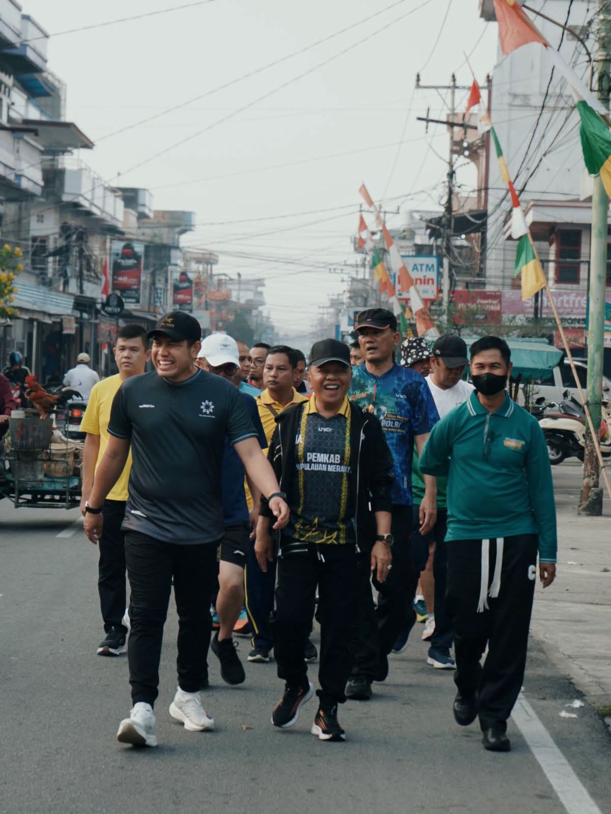 Titik Panas Nol, Kapolres dan Bupati Meranti Jalan Pagi Bersama