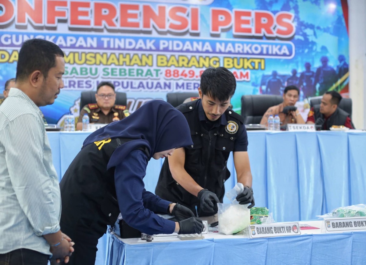 Musnahkan 8,9 Kilogram Sabu, Sekda Apresiasi Kinerja Polres Meranti