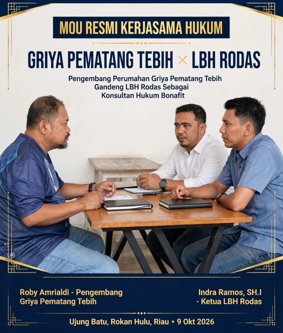 Perkuat Legalitas Usaha, Pengembang Perumahan Griya Pematang Tebih Gandeng LBH Rodas Sebagai Konsultan Hukum